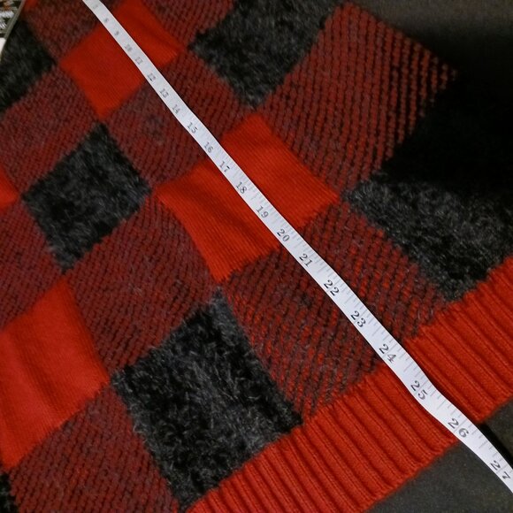 NEW Weatherproof Vintage Buffalo Check Crew Neck Sweater Black & Red Size L - Picture 11 of 11